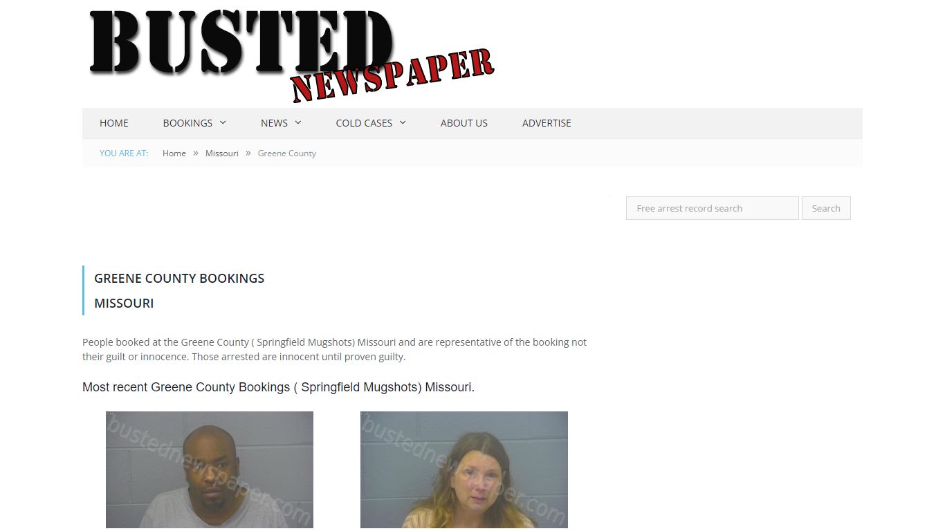 Greene County, MO ( Springfield MO ) Mugshots - BUSTEDNEWSPAPER.COM